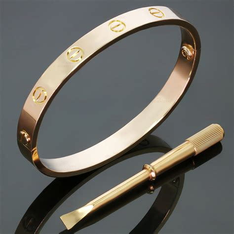 cartier 18k gold bracelet - cartier love inspired bracelet.